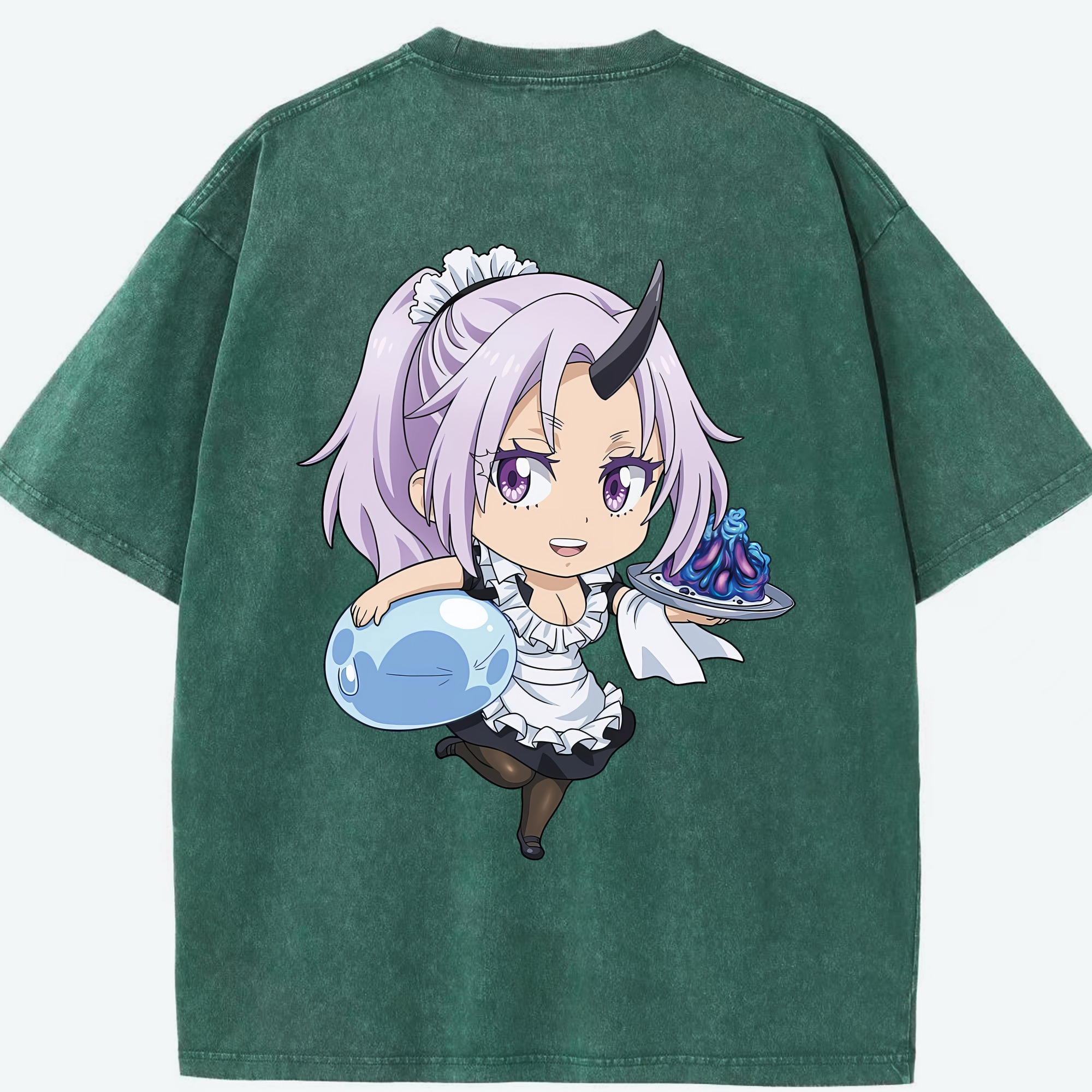 （画像用） 転スラ Regarding Reincarnated to Slime 綿100% ヴィンテージ風 半袖Tシャツ（背面プリント）